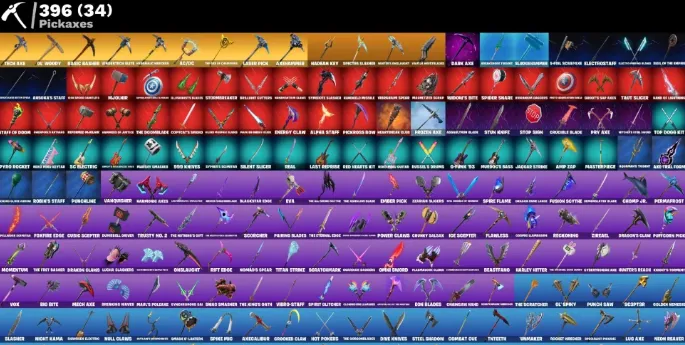 F1305 Black Knight, 510 Skins, Ömürlük Mail Changeable, 396 Pickaxes, Rare Collectibles (G)